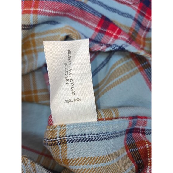 Orvis Mens Classic Fit Plaid Flannel Shirt Large 100% Cotton Long Sleeve - Picture 6 of 9